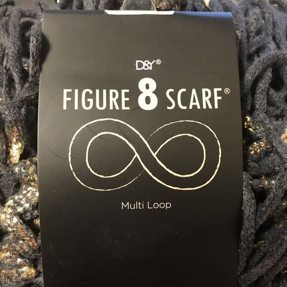 D&Y Gray & Gold Fringed Infinity Scarf - Picture 3 of 5